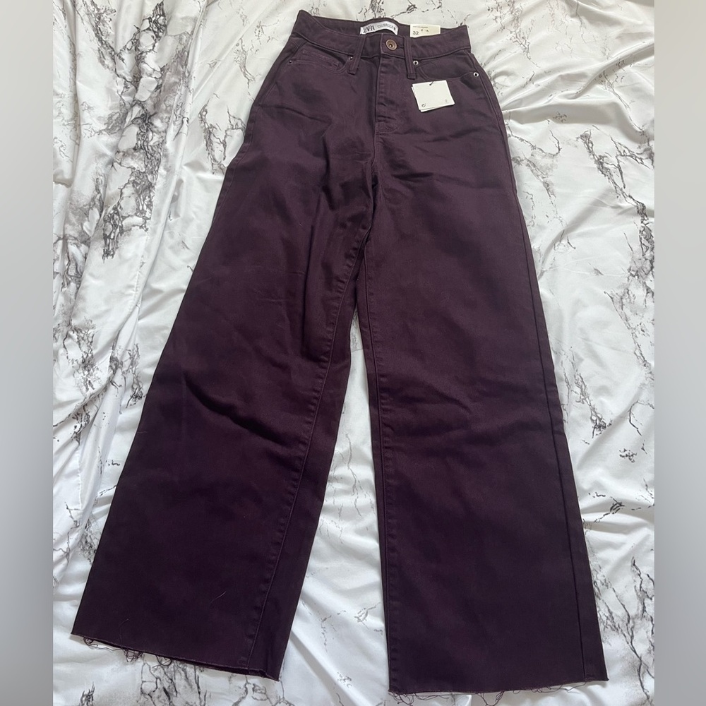 BRAND NEW! ZARA PURPLE WIDE LEG PANTS
